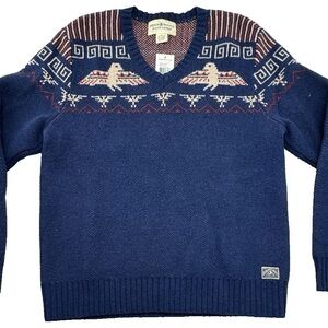 Ralph Lauren Denim & Supply NWT Mens Large V Neck Sweater Thunderbird Aztec